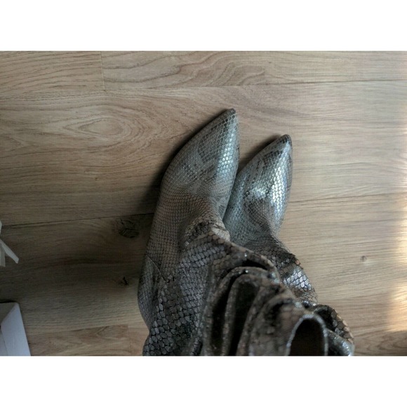 Paris Texas Metallic Python Snake Silver Slouchy Boots - Picture 9 of 12